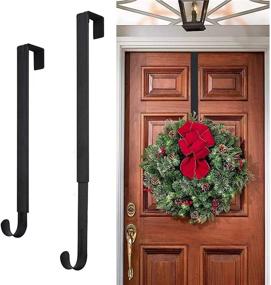 img 4 attached to 🚪 YHMHOG Adjustable Over Door Wreath Hanger for Front and Glass Doors - Larger Door Upgrade, 14.5" to 25" Wreath Hook, 20 lbs Capacity - Perfect for Christmas and Fall Wreath Decorations