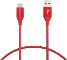 img 4 attached to Amazon Basics 1ft Красный Нейлоновый USB-C к USB-A 2.0 Кабель для Быстрой Зарядки - Эффективный и Прочный