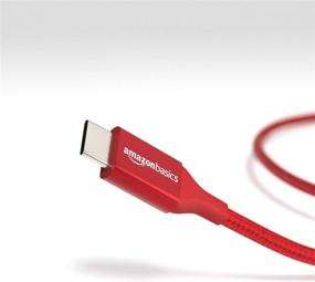 img 1 attached to Amazon Basics 1ft Красный Нейлоновый USB-C к USB-A 2.0 Кабель для Быстрой Зарядки - Эффективный и Прочный