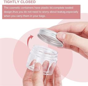 img 2 attached to BENECREAT 18 Pack Clear Plastic Storage Containers 40ml with Aluminum Screw Caps for Travel Cosmetics Body Care, DIY Arts Crafts, Beads, Dry Food Snacks
