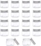 benecreat 18 pack clear plastic storage containers 40ml with aluminum screw caps for travel cosmetics body care, diy arts crafts, beads, dry food snacks logo