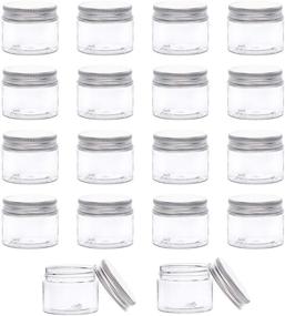 img 4 attached to BENECREAT 18 Pack Clear Plastic Storage Containers 40ml with Aluminum Screw Caps for Travel Cosmetics Body Care, DIY Arts Crafts, Beads, Dry Food Snacks