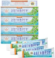 auromere ayurvedic herbal toothpaste, classic licorice flavor - vegan, natural, non gmo, fluoride free, gluten free, neem & peelu-infused (4.16 oz), pack of 4 logo