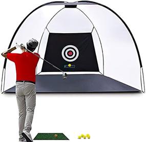 img 3 attached to Balagan Golf Net Set - Extra Large 10ft x 7ft, for Backyard Training, Indoor/Outdoor Use - Includes Golf Mat, Bullseye Target, Practice Balls, Carrying Bag