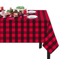 buffalo plaid christmas tablecloth décor logo