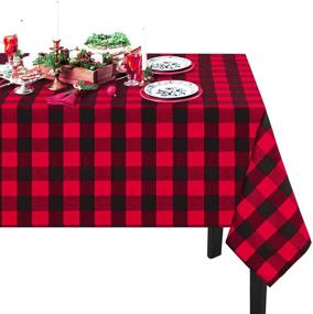 img 4 attached to Buffalo Plaid Christmas Tablecloth Décor