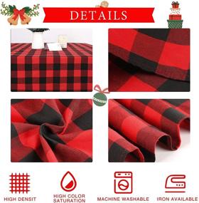 img 1 attached to Buffalo Plaid Christmas Tablecloth Décor