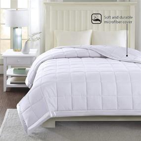 img 3 attached to 🛏️ Full/Queen White Madison Park Windom Microfiber Down Alternative Stain Resistant Blanket