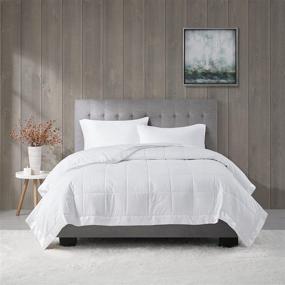 img 4 attached to 🛏️ Full/Queen White Madison Park Windom Microfiber Down Alternative Stain Resistant Blanket