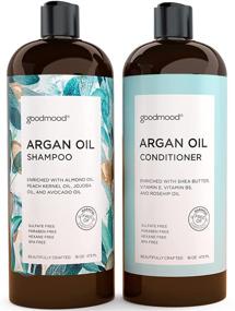 img 4 attached to Transform and Nourish: GoodMood Moroccan Argan Oil Shampoo and Conditioner Set - Keratin Enriched, Promotes Volume and Moisture for Frizzy, Dry, and Damaged Hair - 2x16oz