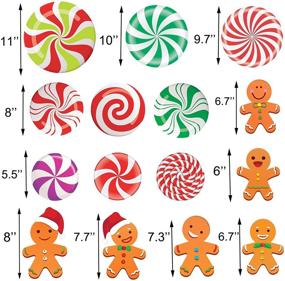 img 3 attached to 🎄 Christmas Candy Land Theme Decorations - Happy Storm Peppermint Cutouts and Gingerbread Cutouts (15PCS) for School Classroom, Cardboard Winter Bulletin Board, and School Christmas Cutouts