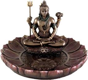 img 4 attached to Round Incense Burner Plate: Premium Hindu God Shiva in Meditation Incense Holder - Top Collection