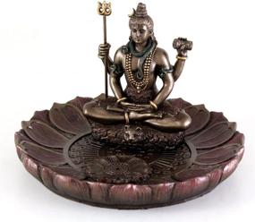 img 3 attached to Round Incense Burner Plate: Premium Hindu God Shiva in Meditation Incense Holder - Top Collection