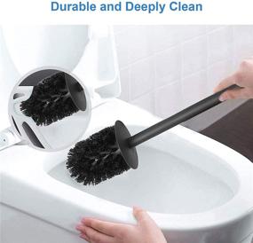 img 1 attached to 🚽 Efficient Black BVL Toilet Brush with Stainless Steel Holder and 2 Cleaner Brush Heads