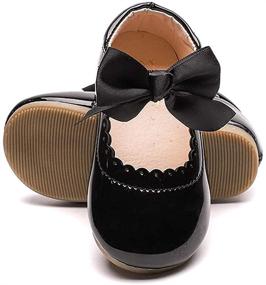 img 1 attached to 👶 E-FAK Baby Girls' Mary Jane Flats with Bowknot - Non-Slip Toddler Shoes for First Birthday Outfit, Girl First Walkers, Princess Wedding Dress