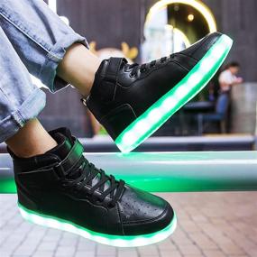 img 2 attached to 👟 Fashionable Men's High Top Sneakers with Flashing Charging Luminous Design