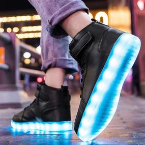 img 1 attached to 👟 Fashionable Men's High Top Sneakers with Flashing Charging Luminous Design