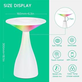 img 3 attached to 🍷 Winees Smart Table Lamp: Wi-Fi Enabled Color Changing Night Light for Bedside Ambience with Alexa & Google Home Integration - Dimmable Touch Control Lamp for Bedroom & Living Room - Perfect Christmas Decor