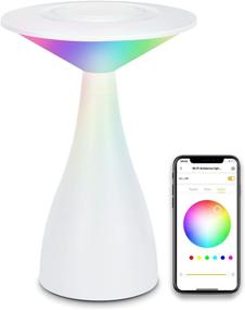 img 4 attached to 🍷 Winees Smart Table Lamp: Wi-Fi Enabled Color Changing Night Light for Bedside Ambience with Alexa & Google Home Integration - Dimmable Touch Control Lamp for Bedroom & Living Room - Perfect Christmas Decor