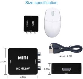 img 3 attached to 🔌 Преобразователь адаптера HDMI в RCA, AIMOS 1080P HDMI в CVBS HDMI в AV-видео с USB-кабелем для зарядки - идеально подходит для ПК, ноутбука, Xbox, PS4, PS3, спутникового телевидения, видеомагнитофона, камеры, DVD и многого другого.