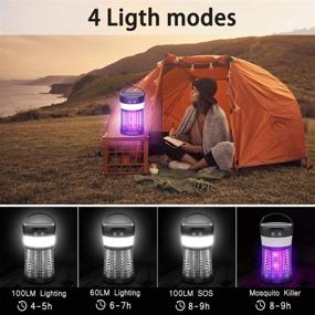 img 2 attached to 🦟 Anysun Bug Zapper: Solar & USB Rechargeable Mosquito Killer with IP66 Waterproof, 3 Lighting Modes – Ideal for Camping, Hiking, Backyard, and Traveling