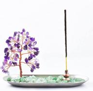 purple incense holder: crystal money tree burner for yoga, meditation, and home decor логотип