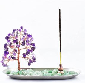 img 4 attached to Purple Incense Holder: Crystal Money Tree Burner for Yoga, Meditation, and Home Decor