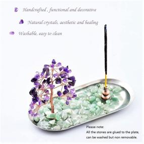 img 3 attached to Purple Incense Holder: Crystal Money Tree Burner for Yoga, Meditation, and Home Decor