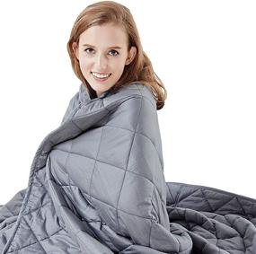 img 4 attached to 🛌 Hypnoser Weighted Blanket Twin Size (15 lbs 48x72) for Kids and Adults, Heavy Blanket Promoting Deeper Sleep, Ideal for Twin or Full Size Beds (Dark Grey)