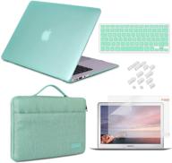 🖥️ icasso mint green macbook pro 13 inch case & accessories - a2159/a1989/a1706/a1708 release 2019 2018 2017 2016 - hard plastic case, sleeve, screen protector, keyboard cover & dust plug logo