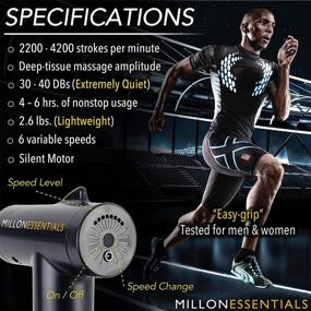 img 1 attached to 💪 Ultimate Athlete's Companion: Silent Deep Tissue Massage Gun - #1 Powerhouse for Muscle Recovery - Portable Handheld Therapy Device - Cordless Pain Relief Machine - Quiet 6 Speed Technology