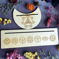 okdokey wooden tarot card holders - handmade stands for witch divination tools, majic ceremonial, altar decor, wiccan ritual supplies (2pc seven chakras cards stand, 5"-10") logo