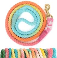 🐾 5ft cotton ombre dog rope leash with soft handle – heavy duty training lead for medium large dogs – multicolor traction braided rope for walking, running, and camping – by samhogrin logo