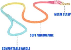 img 2 attached to 🐾 5FT Cotton Ombre Dog Rope Leash with Soft Handle – Heavy Duty Training Lead for Medium Large Dogs – Multicolor Traction Braided Rope for Walking, Running, and Camping – By Samhogrin