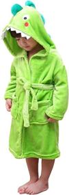 img 3 attached to 🐘 Children's Boys Plush Bathrobe with Animal Hood: Dinosaur, Elephant, or Monster - Cozy Fleece Sleep Robe, Ages 3-8 Years