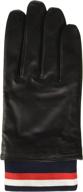 tommy hilfiger leather gloves x large logo