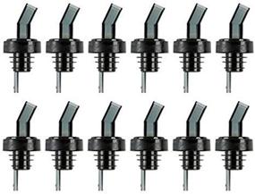 img 1 attached to Tezzorio's (Pack of 12) Black Spout Bottle Pourers with Collar - Premium Screened Liquor Bottle Pouring Spouts