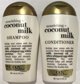 img 2 attached to 🥥 Ogx Coconut Milk Shampoo & Conditioner Travel Size - 3 Oz. Each - Nourishing Formula