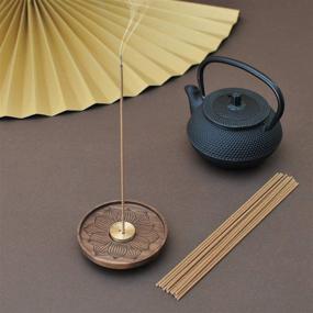 img 3 attached to 🔥 Detachable Brass Incense Burner Holder by SeedWave Wooden - Handmade Lotus Incense Ash Catcher for Home Decor, Yoga, Spa, and Meditation