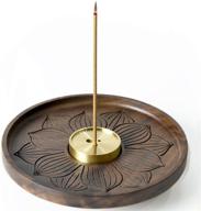 🔥 detachable brass incense burner holder by seedwave wooden - handmade lotus incense ash catcher for home decor, yoga, spa, and meditation logo