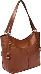 img 2 attached to 👜 Fossil Women's Leather Shopper Tote Purse Handbag - Sam