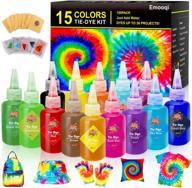 🎨 emooqi diy tie dye kit - 15 colours vibrant tie dye set with bag pigments, rubber bands, gloves, sealed bag, apron & table covers - ideal for arts, crafts, fabric textile parties, and handmade projects logo