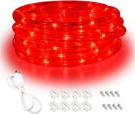 16ft rope lights - red led strip lighting, flexible & connectable, waterproof for indoor/outdoor use, 360° beam angle, high brightness for home, christmas, thanksgiving, halloween логотип