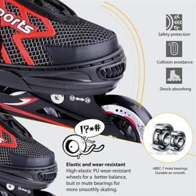 img 1 attached to 🛼 Crazy Loop Adjustable Inline Skates: Versatile Fitness Performance Skates for Kids, Adults, Boys, and Girls - Black-Red Inline Rollers - Patines/Rollers for Men and Women