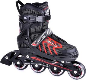 img 4 attached to 🛼 Crazy Loop Adjustable Inline Skates: Versatile Fitness Performance Skates for Kids, Adults, Boys, and Girls - Black-Red Inline Rollers - Patines/Rollers for Men and Women