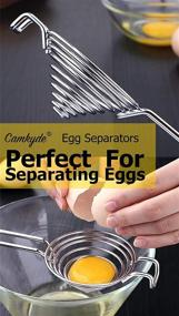 img 1 attached to Food Grade Stainless Steel Egg Yolk White Separator Tool - CAMKYDE Set of 2 (Red)