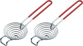 img 4 attached to Food Grade Stainless Steel Egg Yolk White Separator Tool - CAMKYDE Set of 2 (Red)