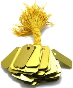 img 1 attached to 🎁 Exclusive 100 Pcs Paper String Tags: Elegant Jewelry Price Tags for Gifts or Business (1" x 1/2" - 100 Pack, Gold)