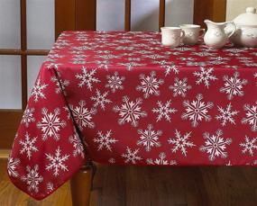 img 1 attached to Enhance Your Dining Experience with the Elegant Violet Linen Decorative Snowflakes Tablecloth