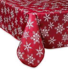 img 2 attached to Enhance Your Dining Experience with the Elegant Violet Linen Decorative Snowflakes Tablecloth